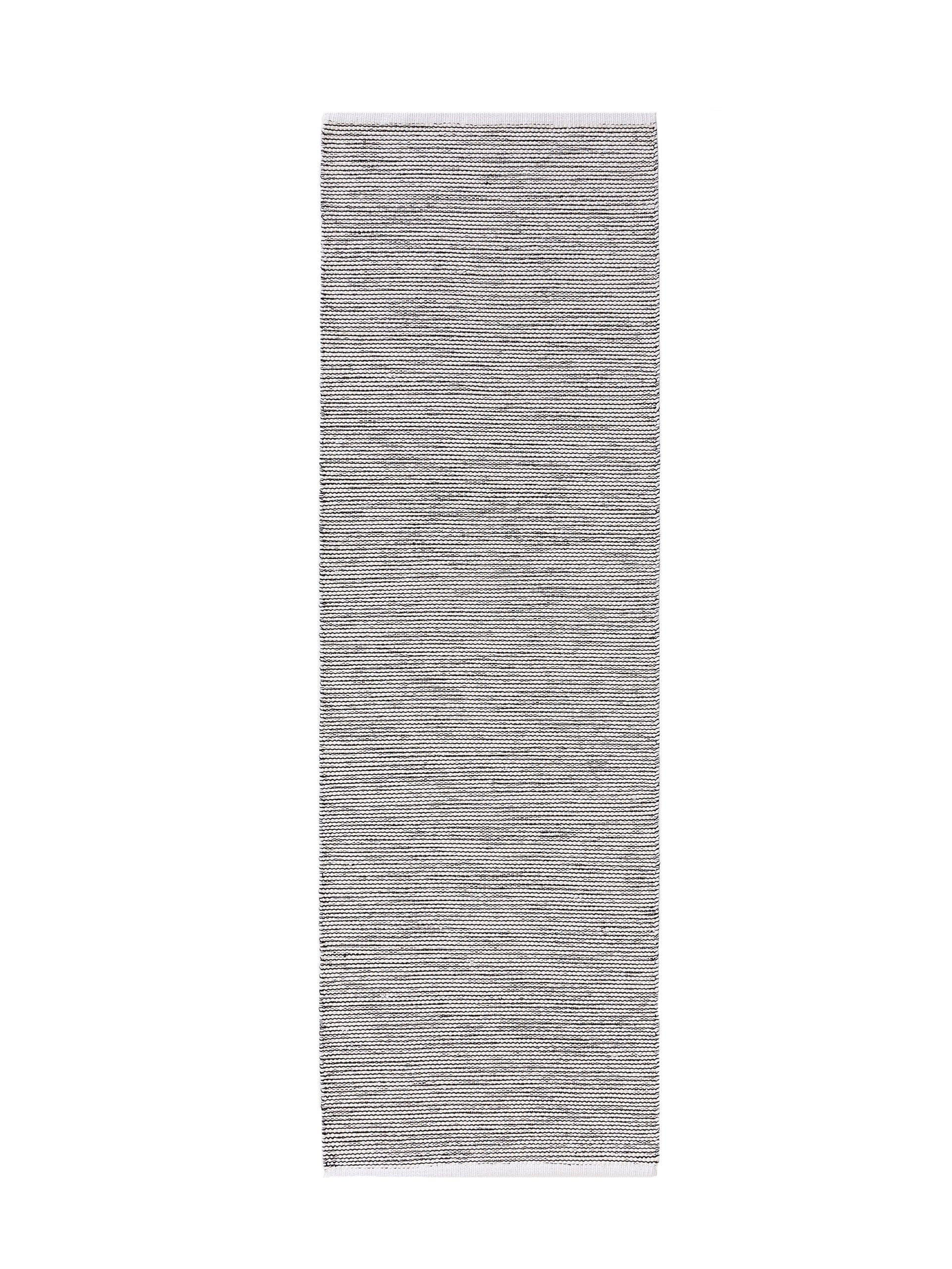 BAUMWOLLLÄUFER Ron handgewebt 80x300 cm - Schwarz, Naturmaterialien/Textil (80/300cm) - benuta