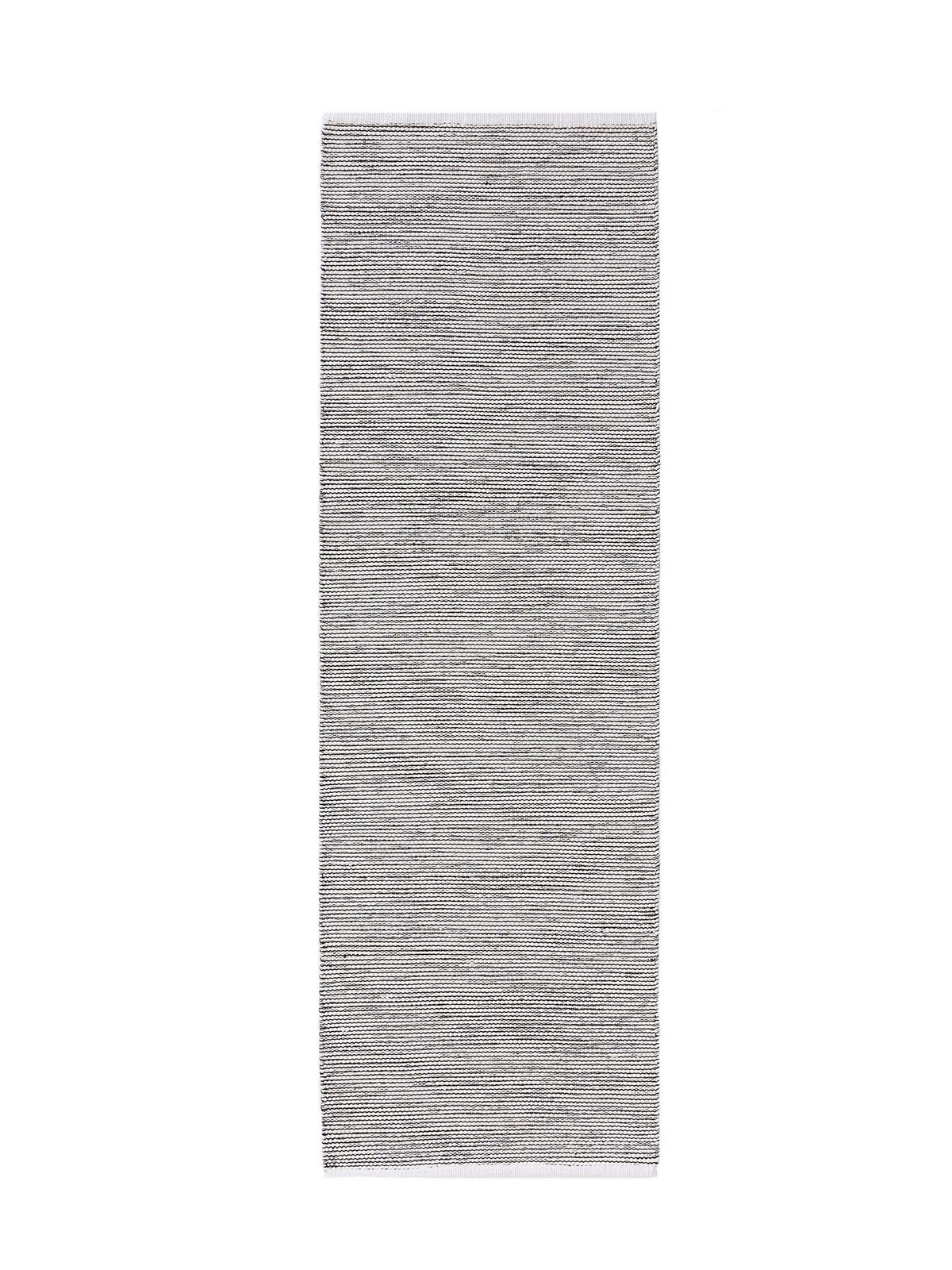 BAUMWOLLLÄUFER Ron handgewebt 80x300 cm - Schwarz, Naturmaterialien/Textil (80/300cm) - benuta