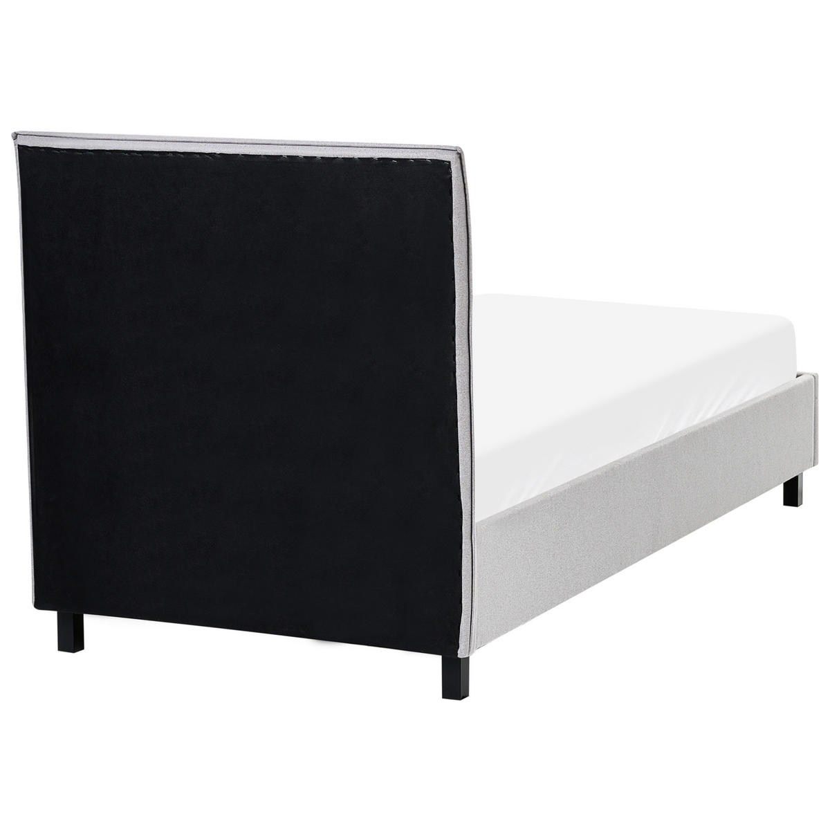 BETT mit Lattenrost 90/200 cm Stoff Hellgrau Sennez - Hellgrau, Textil (90/200cm) - Beliani