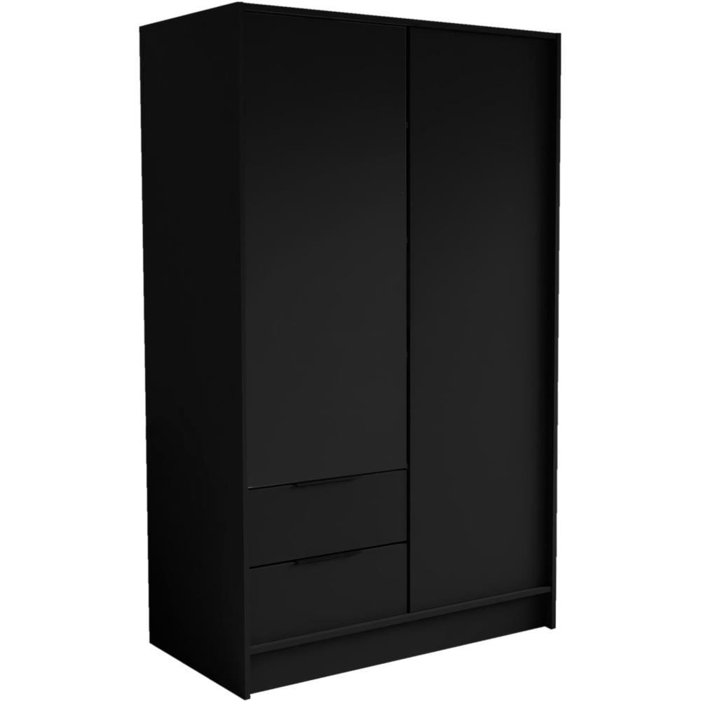 Beautysofa Drehtürenschrank Schwarz 100x200x51 cm