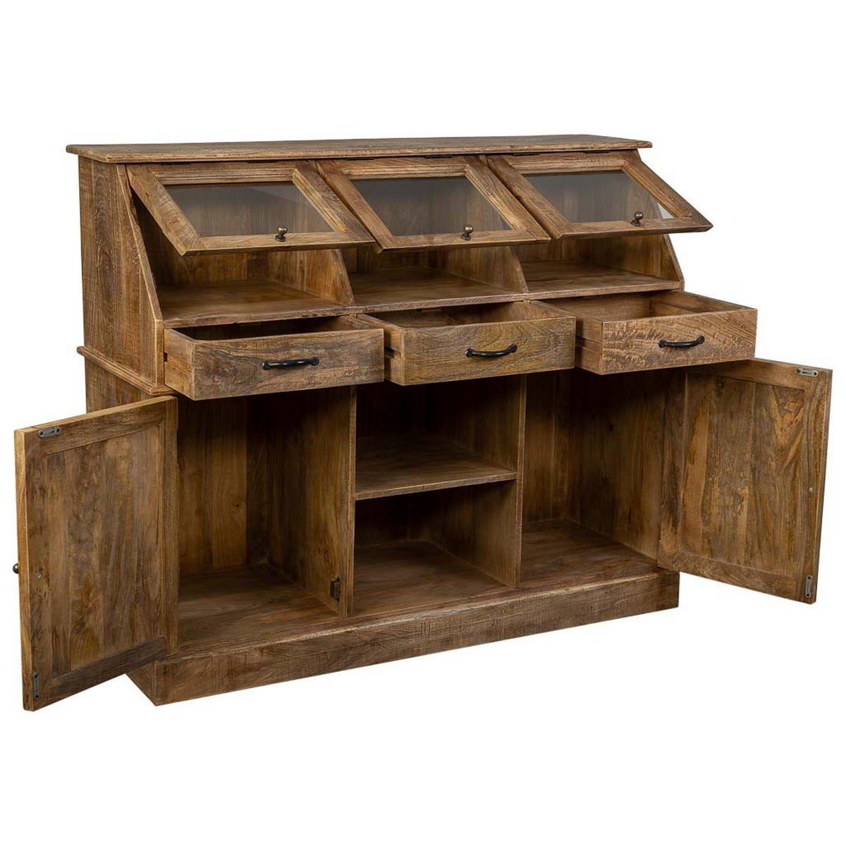 SIDEBOARD aus Holz 129x45x106 cm - Braun, Holz (129/106/45cm) - Wanderlust