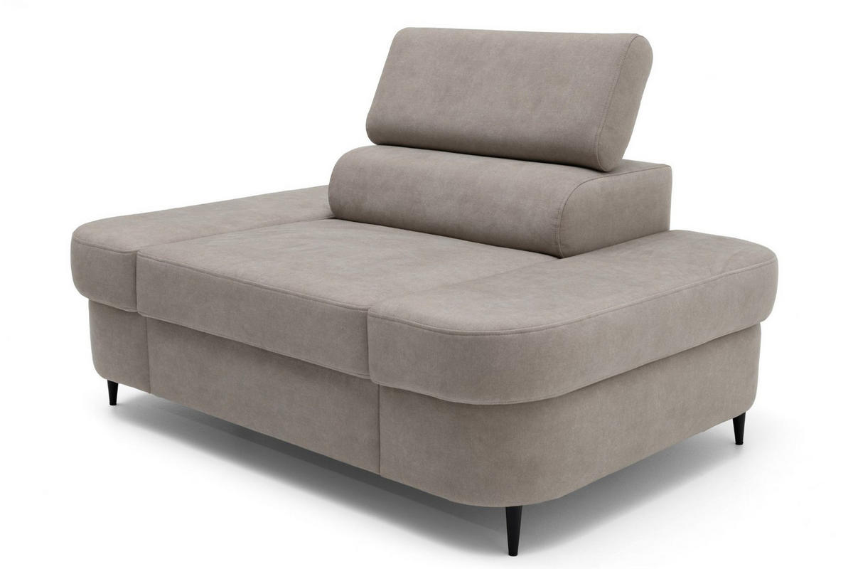 SESSEL PRIAM mit verstellbare Kopfstütze Velours Beige - Beige/Schwarz, Holz/Textil (145/97/105cm) - Muffo