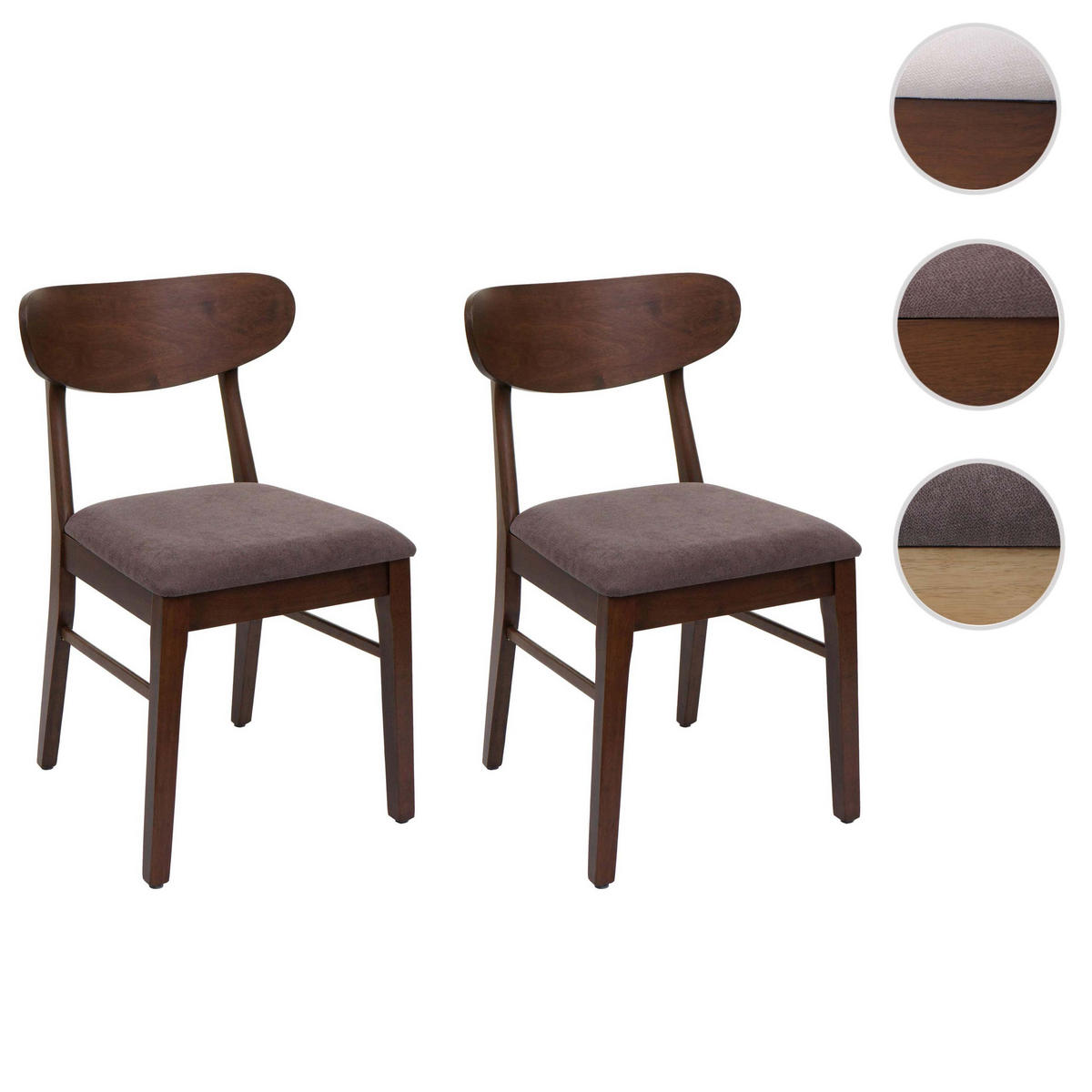 ESSZIMMERSTUHL Braun, Taupe 2er-Set - Taupe/Braun, Holz (45/79/49cm) - MCW