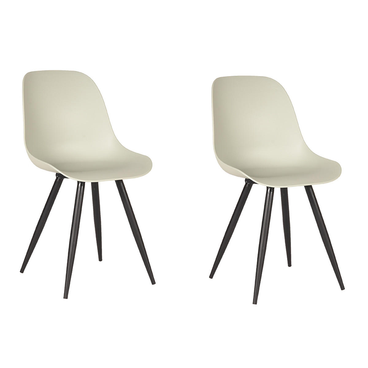 ESSZIMMERSTUHL Monza Beige 54/46/88 cm 2er-Set - Creme, Kunststoff (46/88/54cm) - LABEL51
