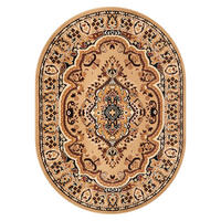 TEPPICH ATLAS oval beige medaillon 60/100 cm - Beige, Textil (60/100cm) - Tapiso