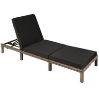 RATTAN-SONNENLIEGE Sofia,196 x 66 x 27 cm,natur - Naturfarben, Kunststoff (66/27/196cm) - tectake