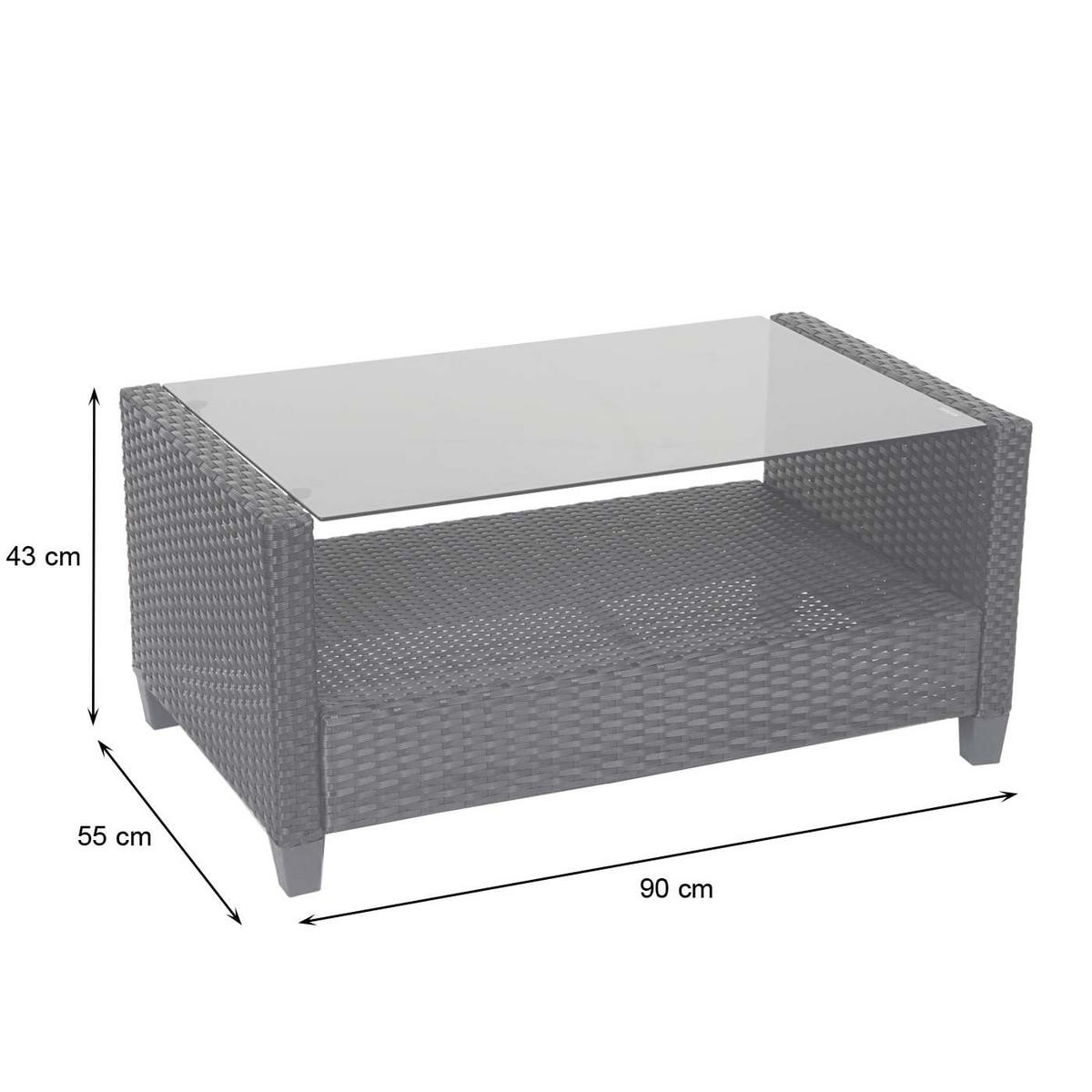 GARTEN-GARNITUR XXL mit Kissen Anthrazit - Anthrazit, Textil - PROREGAL