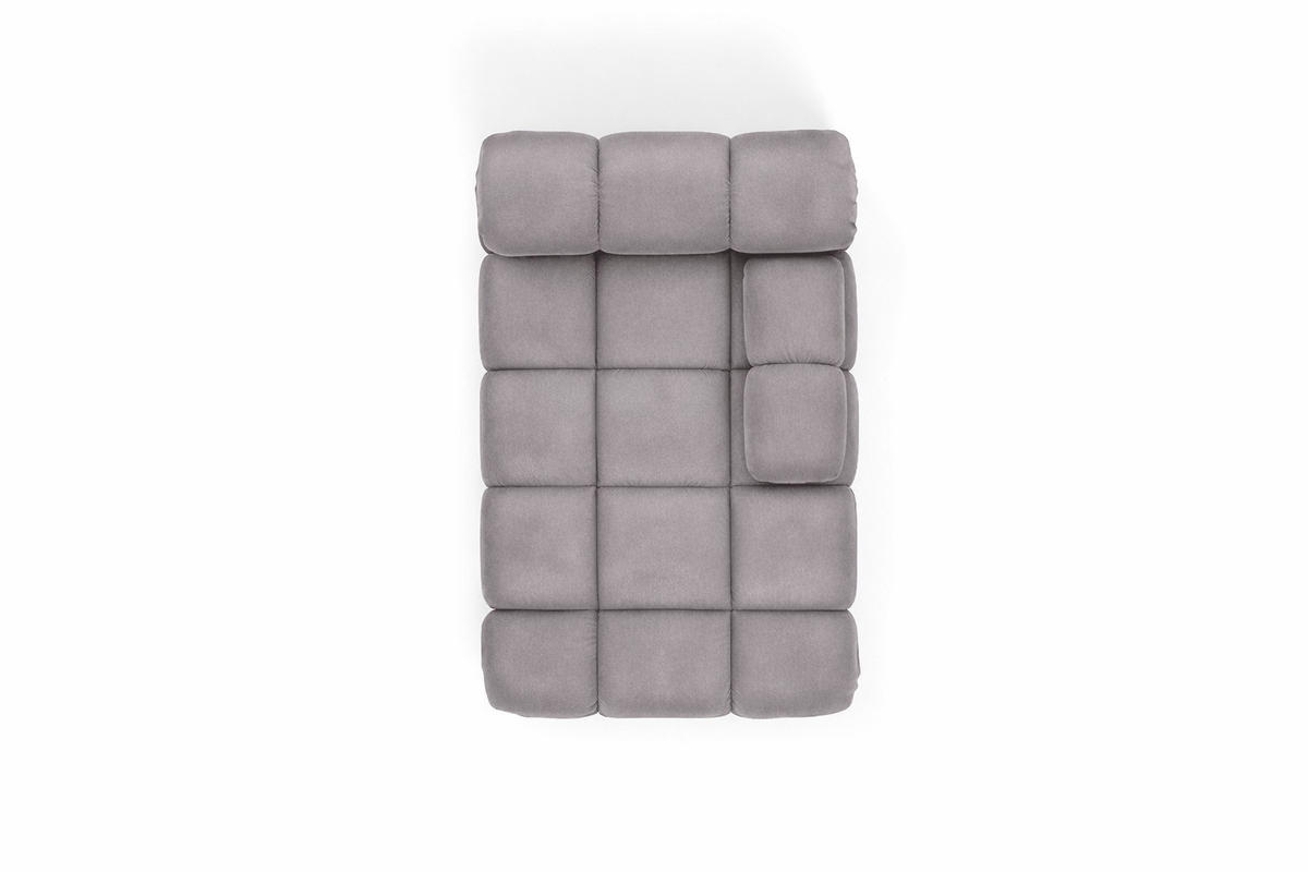CHAISELONGUE Modular, Veloursstoff Salvador, Grau, Rechts, Selia - Hellgrau/Grau, Holz (95/70/160cm) - Kaiser Möbel