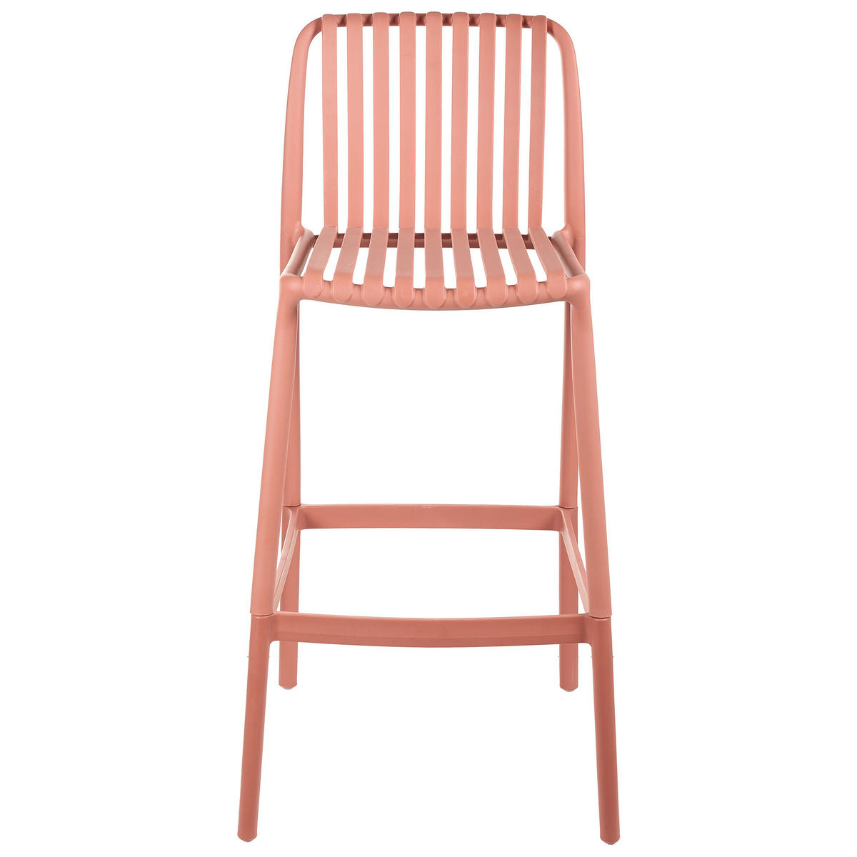 BARSTÜHLEN 2er-Set Hellrot Ariccia - Hellrot, Kunststoff (49/104/53cm) - Beliani