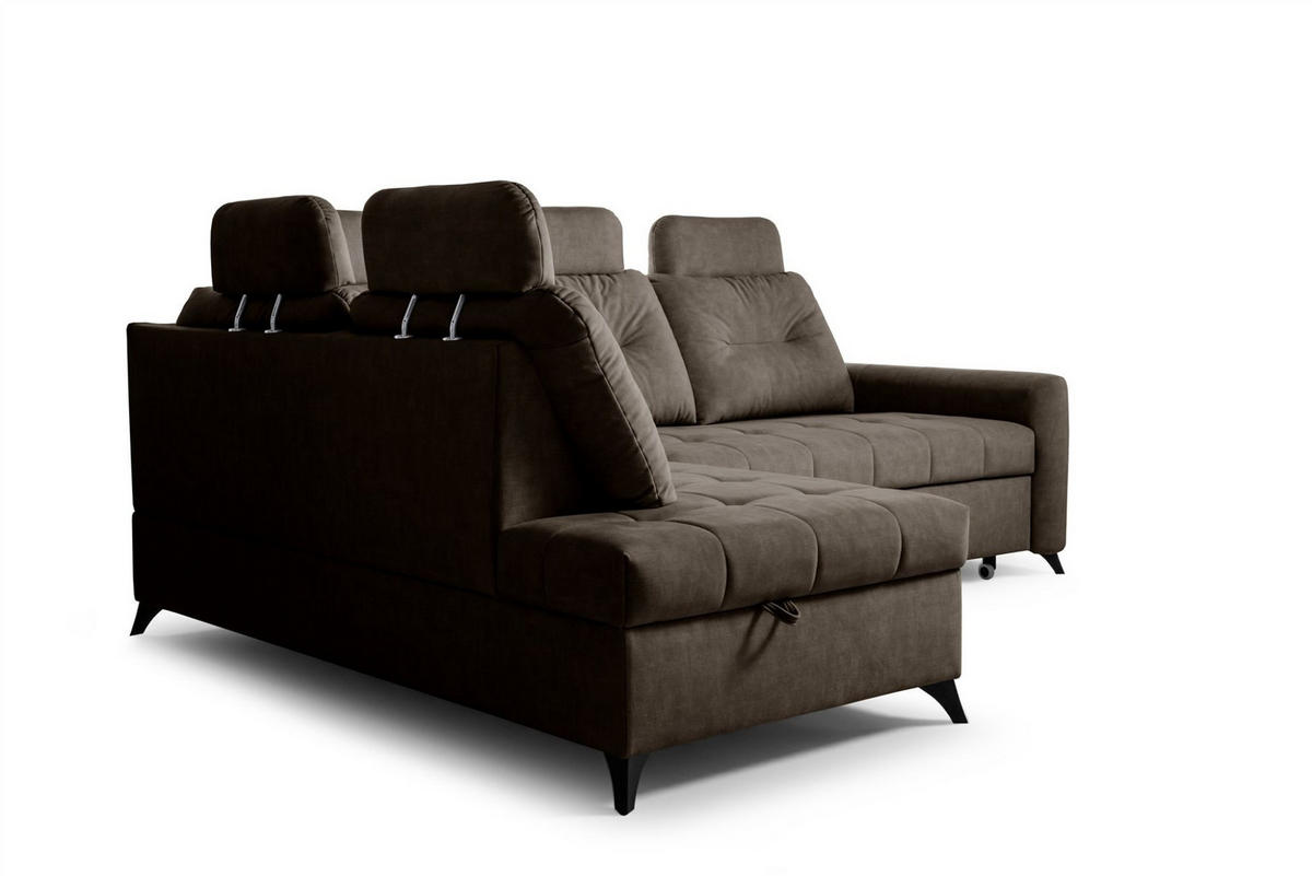 ECKSOFA Wendie - Dunkelbraun, Holzwerkstoff/Textil (200/250cm) - Fun Möbel