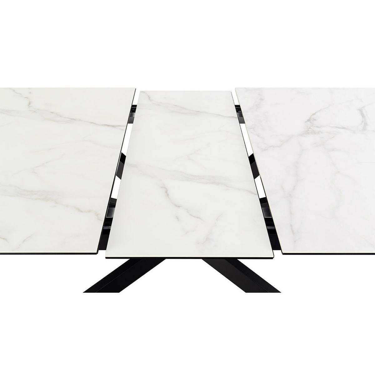 ESSTISCH, Irwine, Weiß, Glas, 240 x 100 x 76 cm - Weiß, Glas/Metall (100/240/76cm) - ebuy24