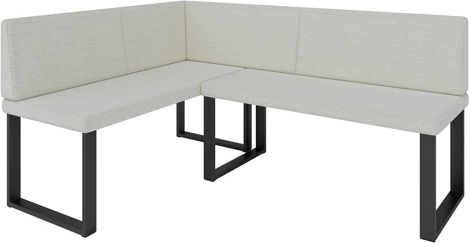ECKBANK Alina - INARI-Stoff - 142 x 196 cm - Links - Beige - Beige, Textil/Metall (196/142cm) - AN-Moebel 4u
