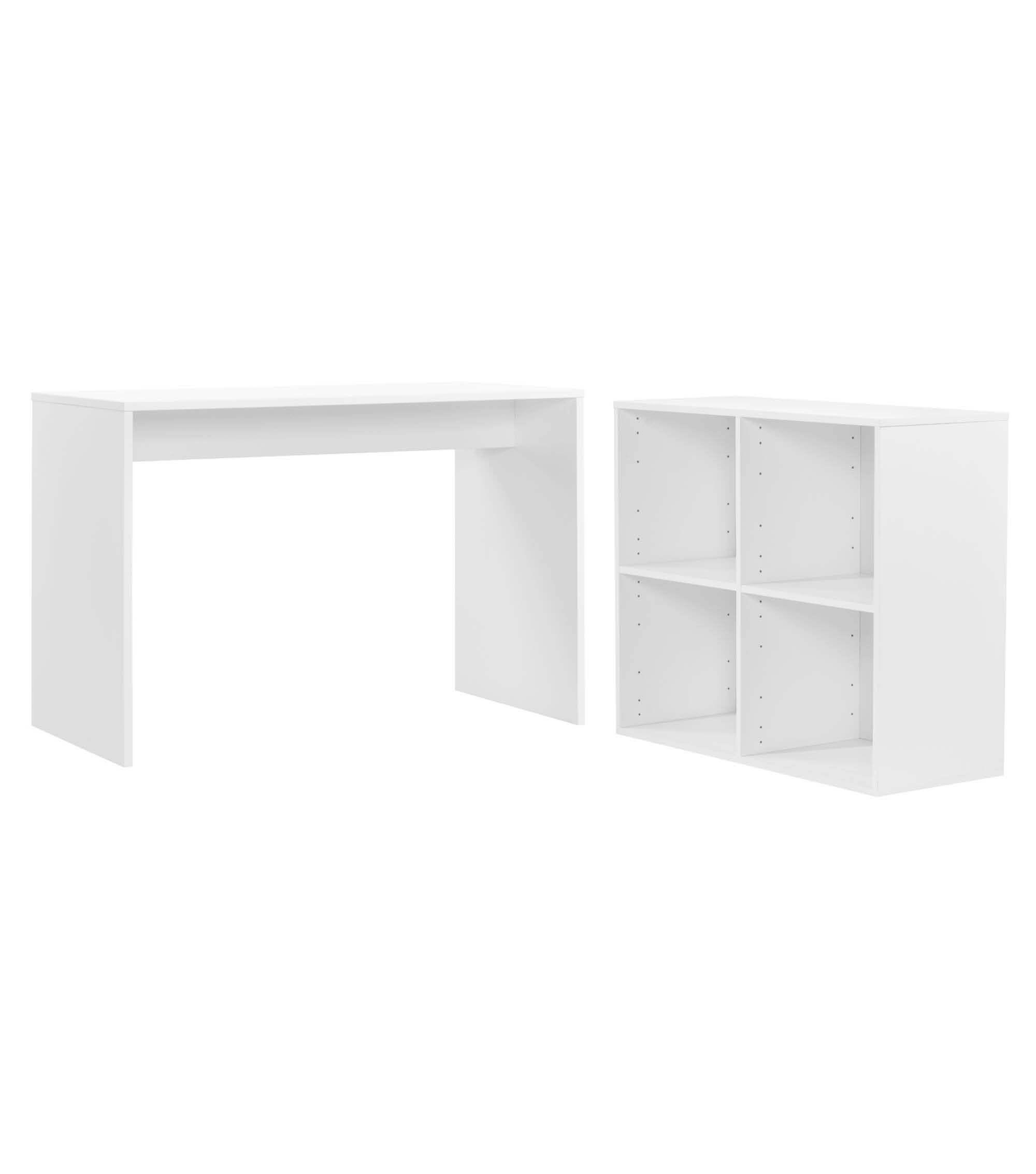 SCHREIBTISCH Der Produktive - Weiß, Holzwerkstoff (54/112/77cm) - Mokebo