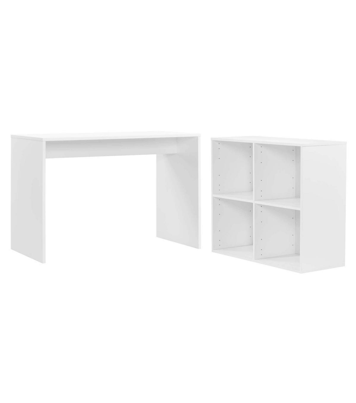 SCHREIBTISCH Der Produktive - Weiß, Holzwerkstoff (54/112/77cm) - Mokebo