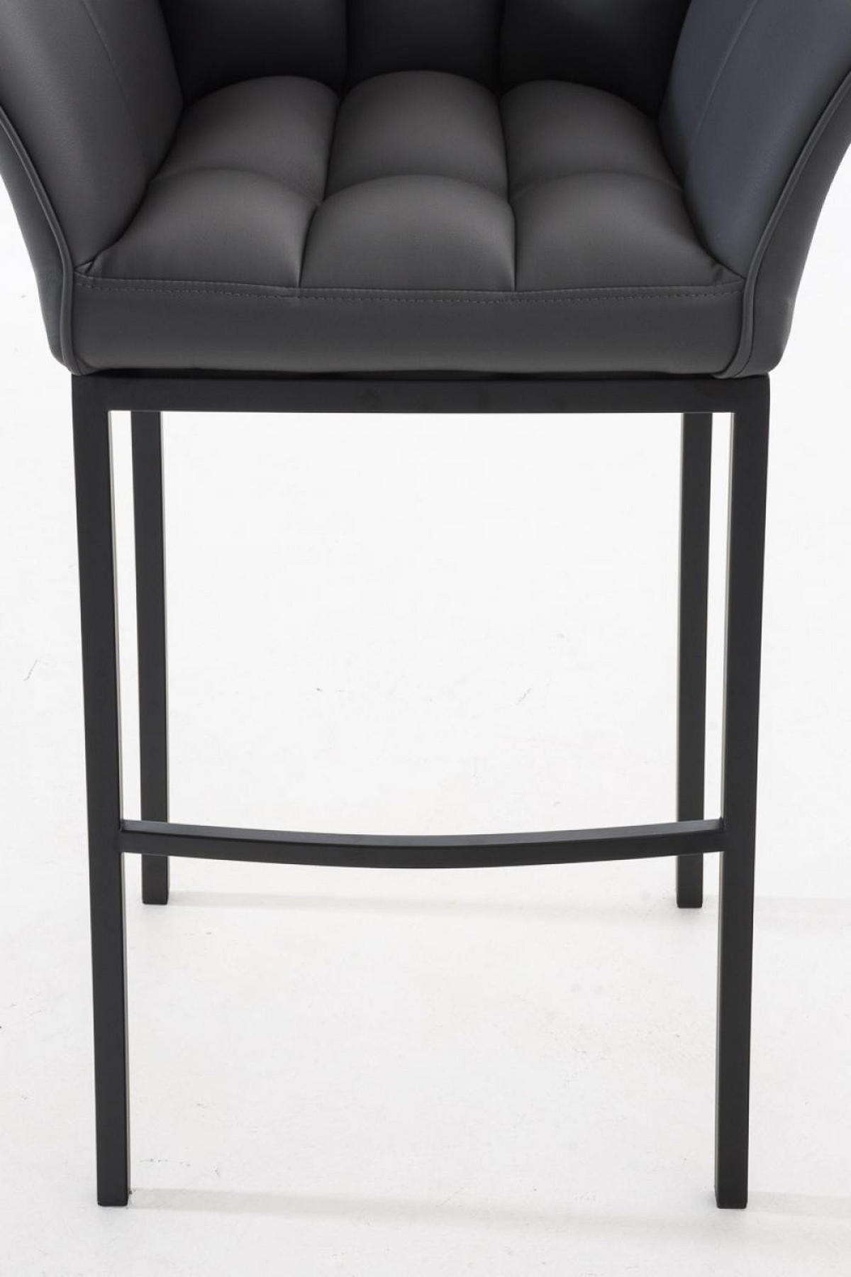 BARHOCKER 2er Set Lederlook Grau - Schwarz/Grau, Textil/Metall (64/110/48cm) - CLP