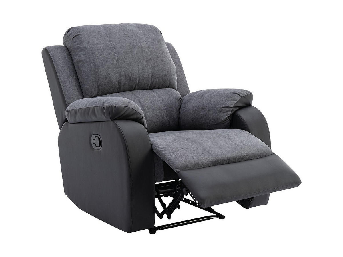 RELAXSESSEL - 1 Person - stoff - schwarz, grau Brody - Schwarz, Kunststoff/Textil (87/99/98cm) - Vente-Unique