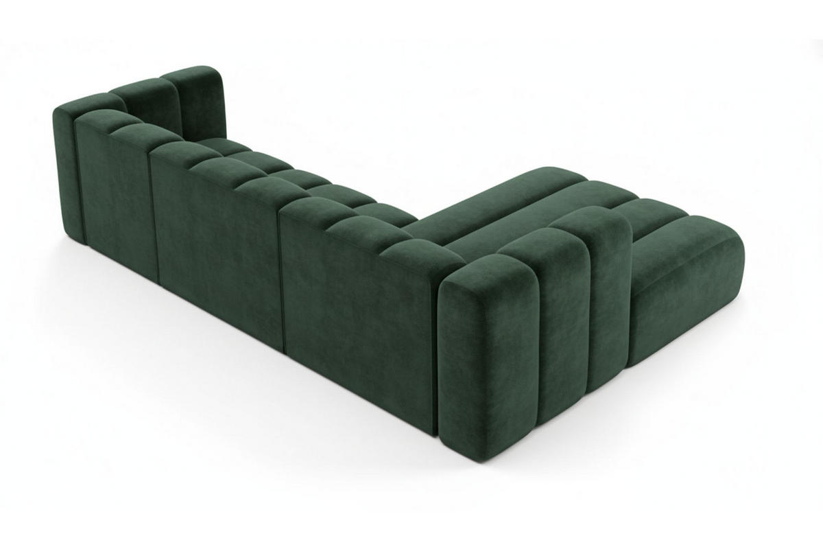 ECKSOFA L-Form Grand L 287 cm, Veloursstoff Salvador, Grün, Rechts - Grün, Holz (287/179cm) - Kaiser Möbel