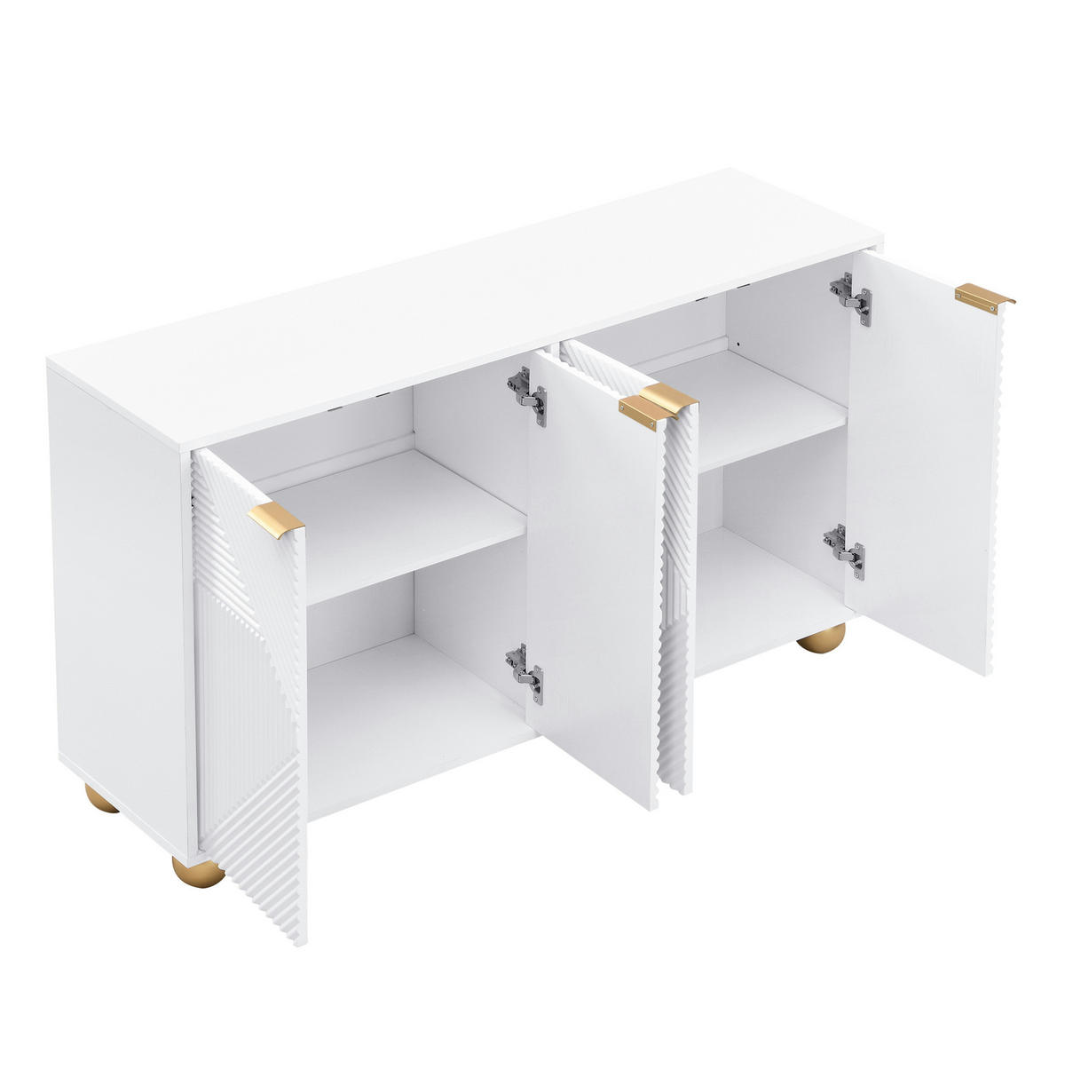 SIDEBOARD mit 4 Türen ca. 120 x 35 x 71,5 cm MDF Weiß - Weiß, Holzwerkstoff (120/71.5/35cm) - Meubliv