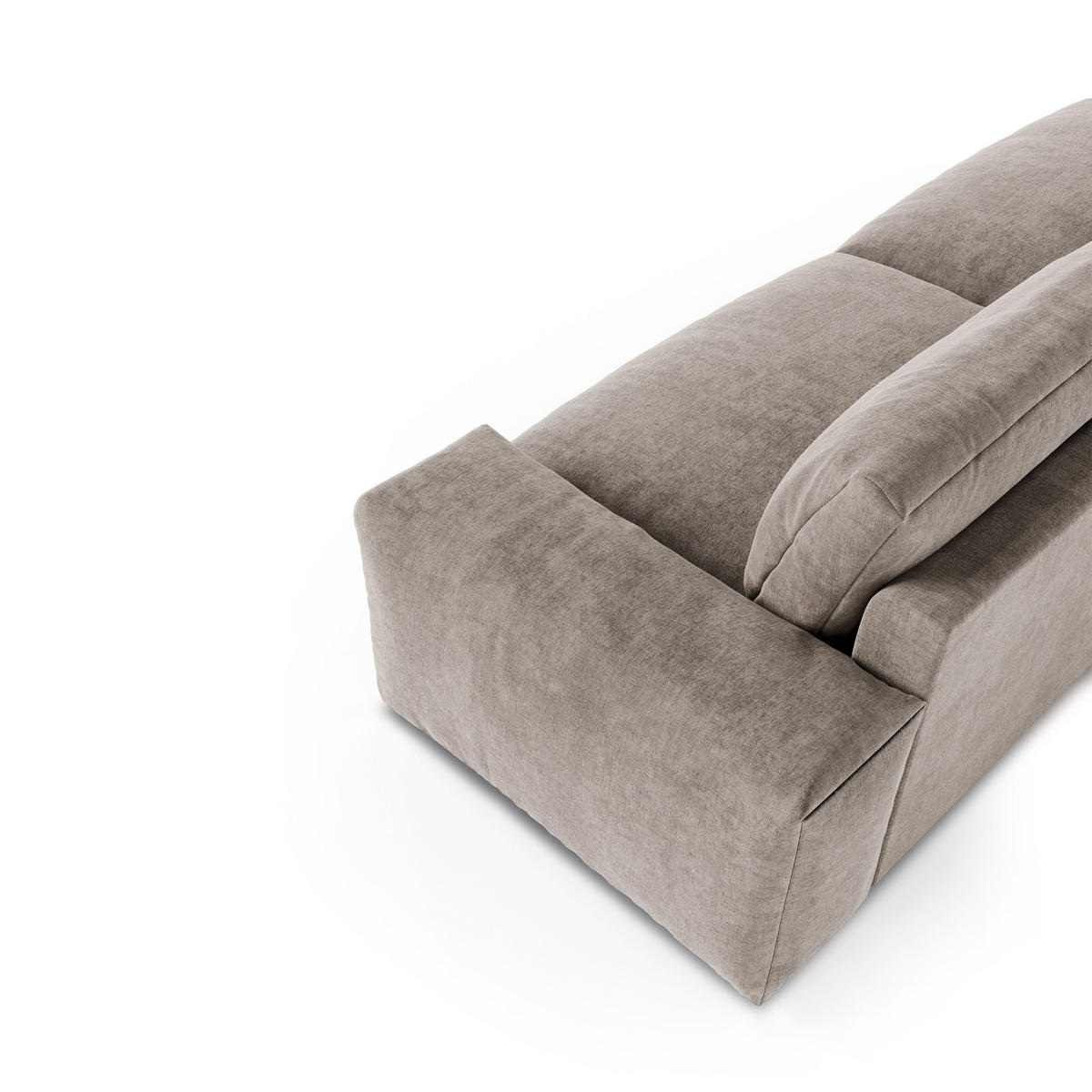 SOFA 3-SITZER Samt Taupe 220cm - Taupe, Textil (220/47/120cm) - Sia Home