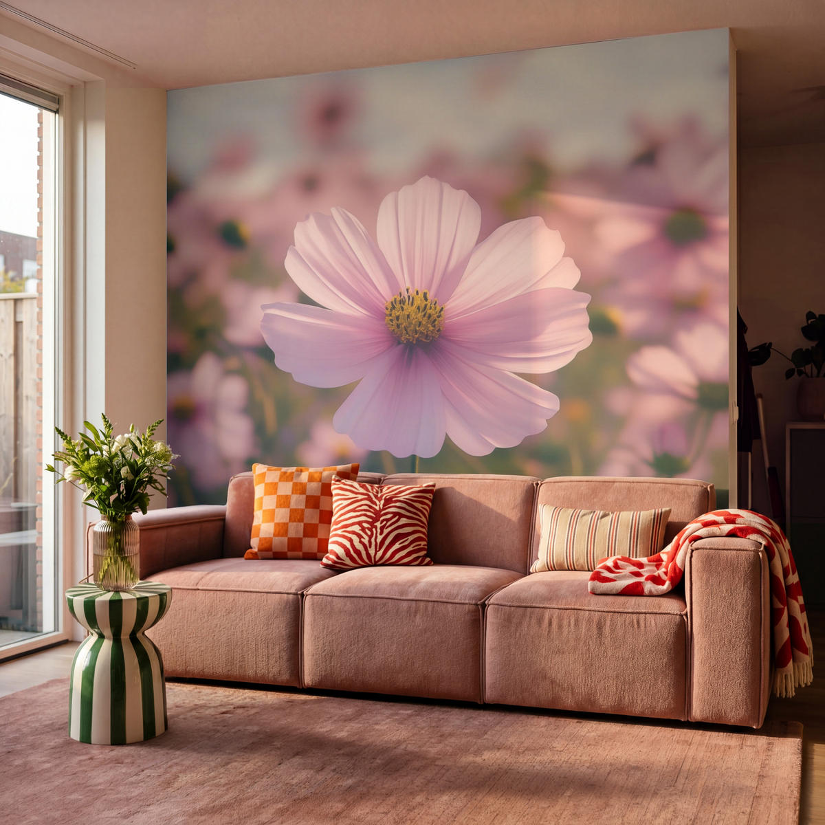 TAPETE - Blumen - Lila - Unscharf - 260x240 cm - Rosa, Papier (260/240cm) - OnlyWow