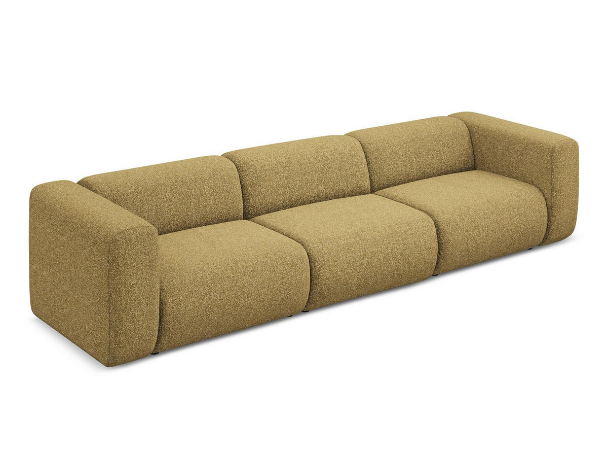 4-SITZER-SOFA Strukturstoff Stoff Gelb - Currygelb/Gelb, Kunststoff/Textil (319/70/89cm) - Makamii
