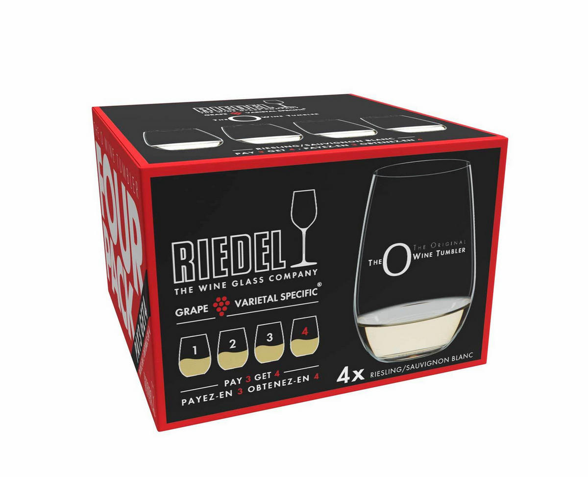 WEINTUMBLER RIESLING O transparent 600 ml 4er Set - Transparent, Glas (0.6L) - Riedel
