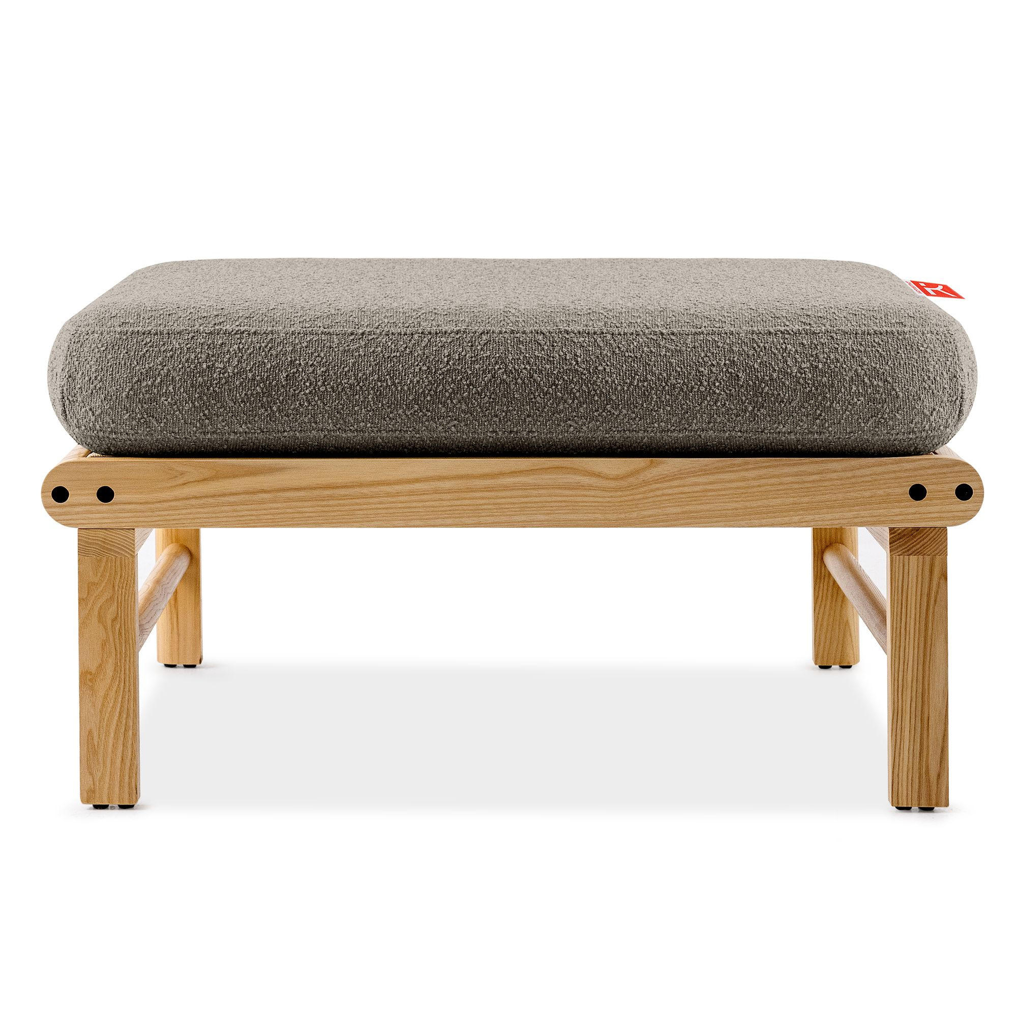 GARTENLOUNGE-HOCKER ATREDA - Grau, Holz/Textil (70/42/80cm) - KONSIMO®