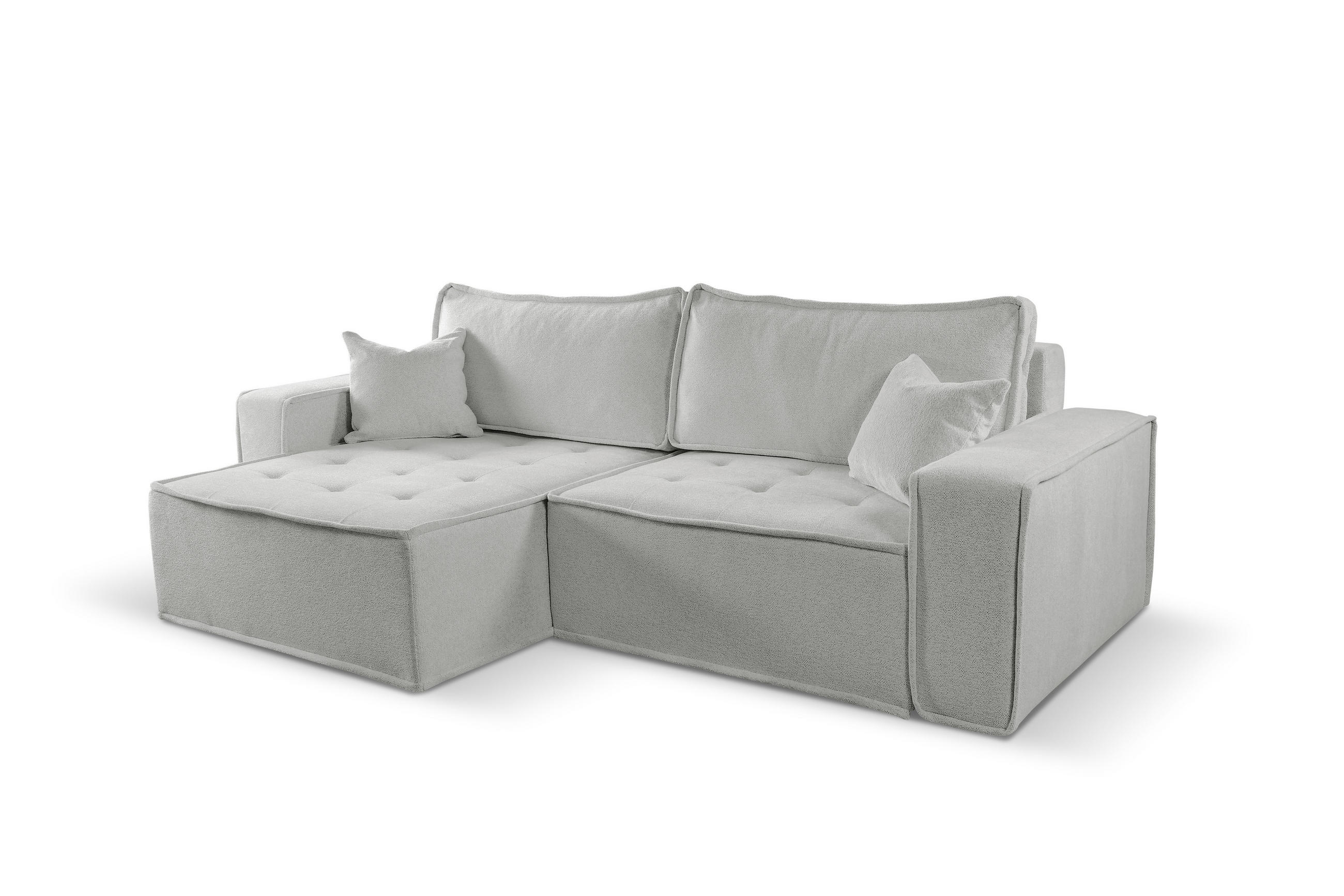 ECKSOFA Bohoo Mit Schlaffunktion Dunkelbeige Links - Cappuccino, Holz (140/248cm) - Kaiser Möbel