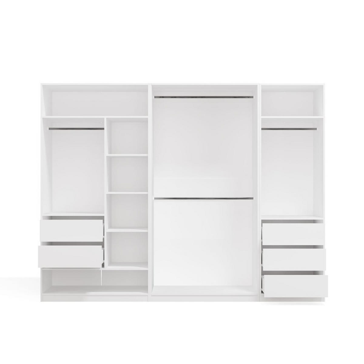 GARDEROBENSCHRANK Weiß 260/200/50 - Weiß, Holzwerkstoff (260/200/50cm) - RAUMHIRSCH FURNITURE