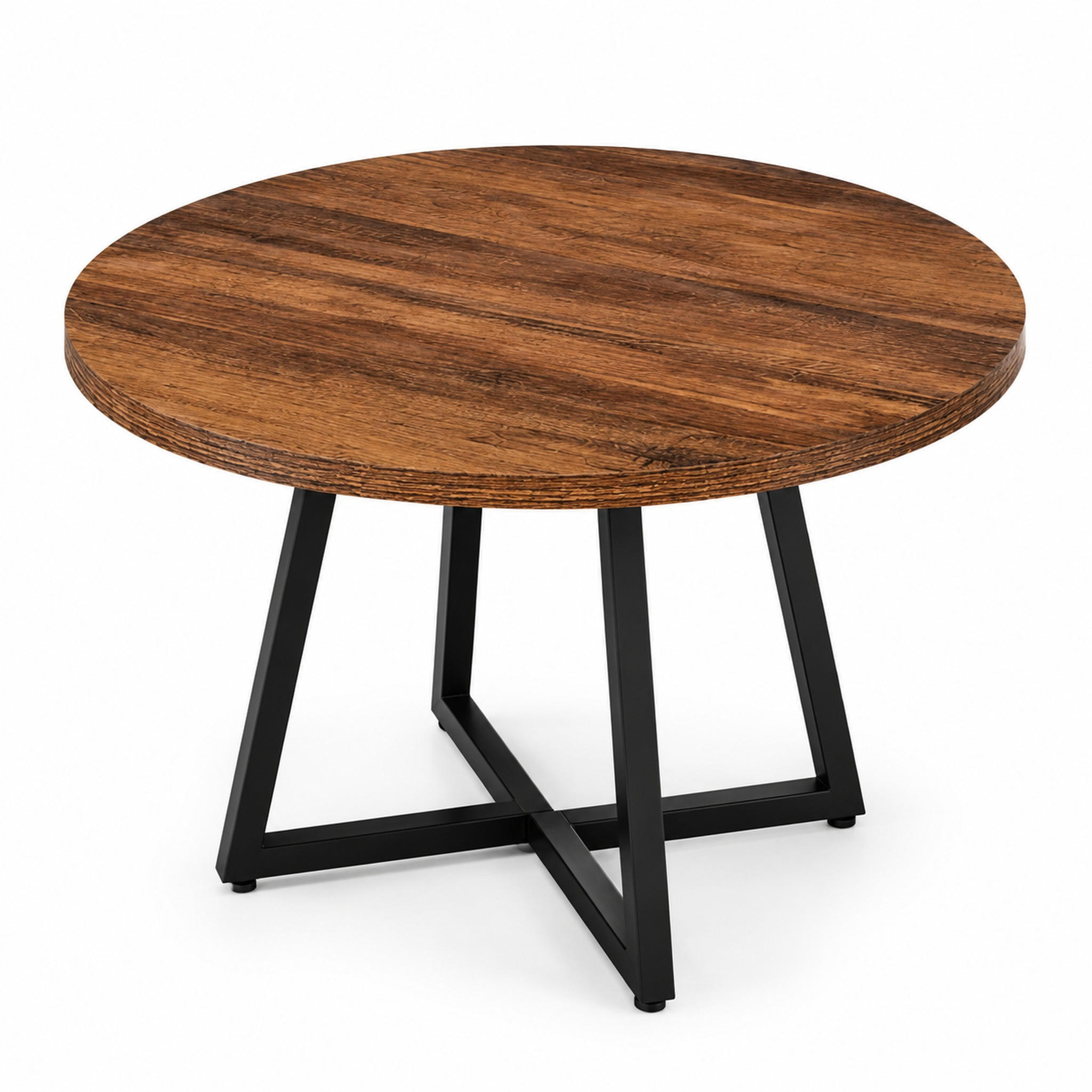 ESSTISCH industrielles Design 80 cm MDF Metall Black Rustic Brown - Schwarz, Metall (80/80/75cm) - Meubliv
