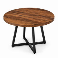 ESSTISCH industrielles Design 80 cm MDF Metall Black Rustic Brown - Schwarz, Metall (80/80/75cm) - Meubliv