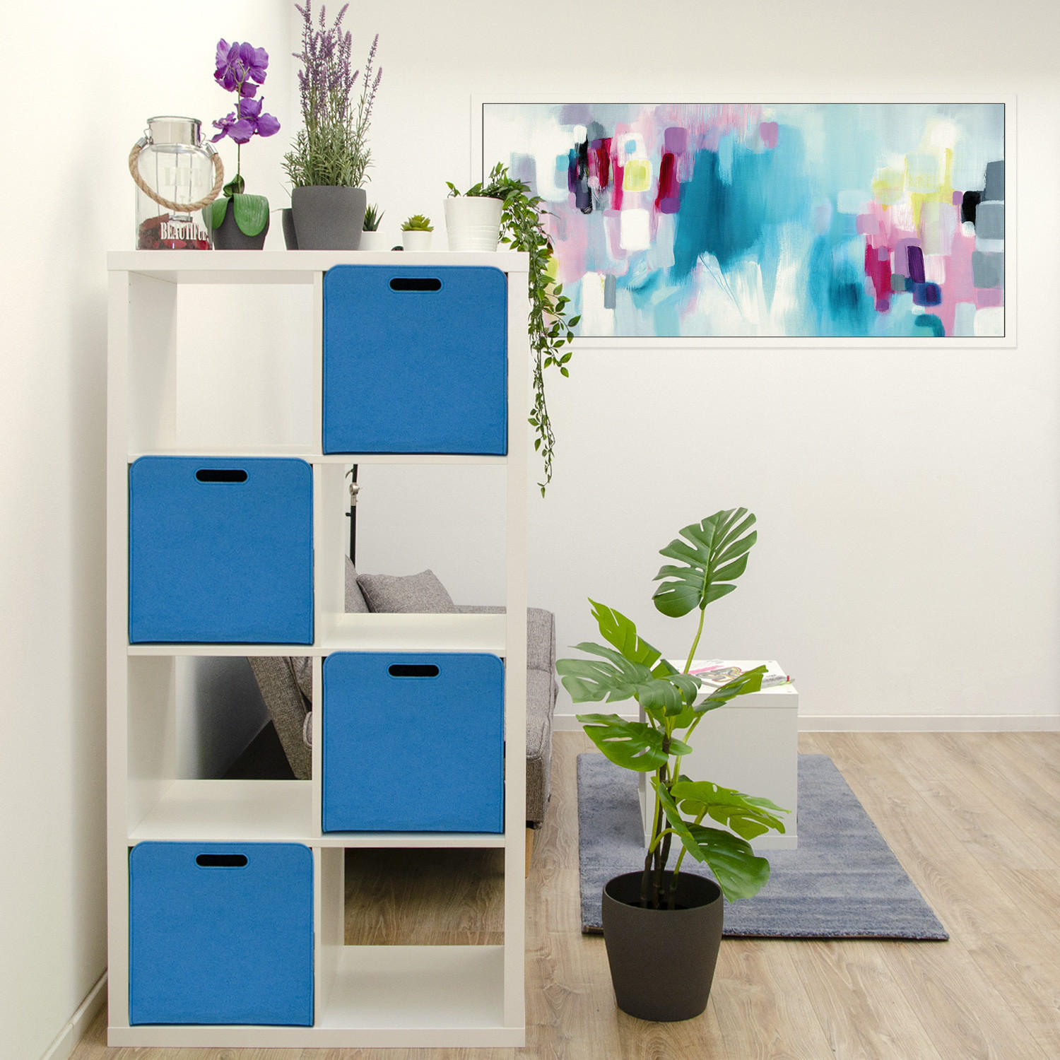 AUFBEWAHRUNGBOX 4er Set 33/38, blau - Blau, Kunststoff (33/33/38cm) - Dunedesign