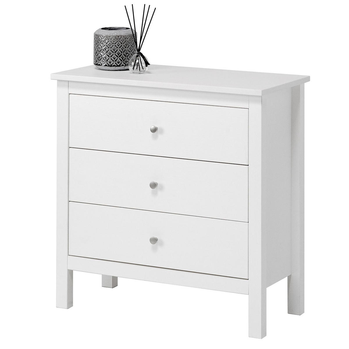 KOMMODE Massivholz 37/75/75 cm - Weiß, Holz (75/75/37cm) - hagge home