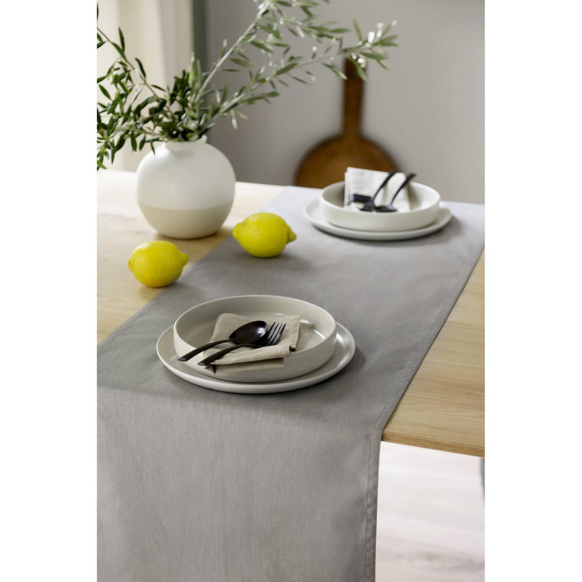 STOLOVÝ behúň BASE - sivá, textil (150/40/0.5cm) - Schöner Wohnen