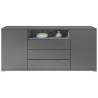 SIDEBOARD Skadu Graphit Seidenmatt - Graphitfarben, Holzwerkstoff (166.5/75.5/35cm) - Vladon