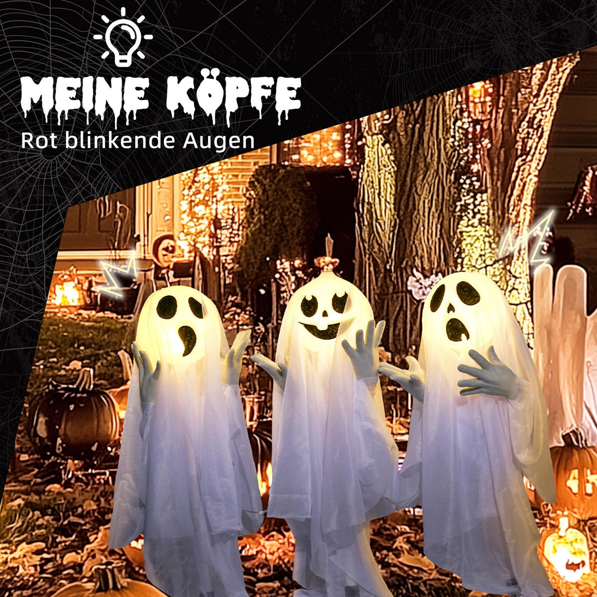 HALLOWEEN DECORATIONS - Weiß, Kunststoff (10/60/54cm) - HOMCOM