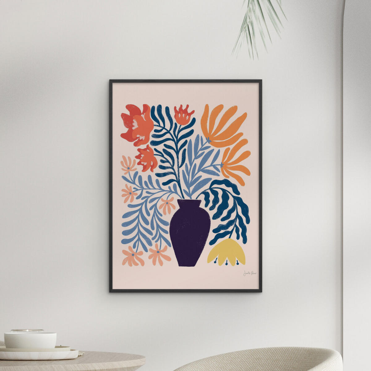 POSTER mit Rahmen Wild Apple - Floral No. 2 - Multicolor/Schwarz, Holz/Papier (50/70cm) - Poster&Frame