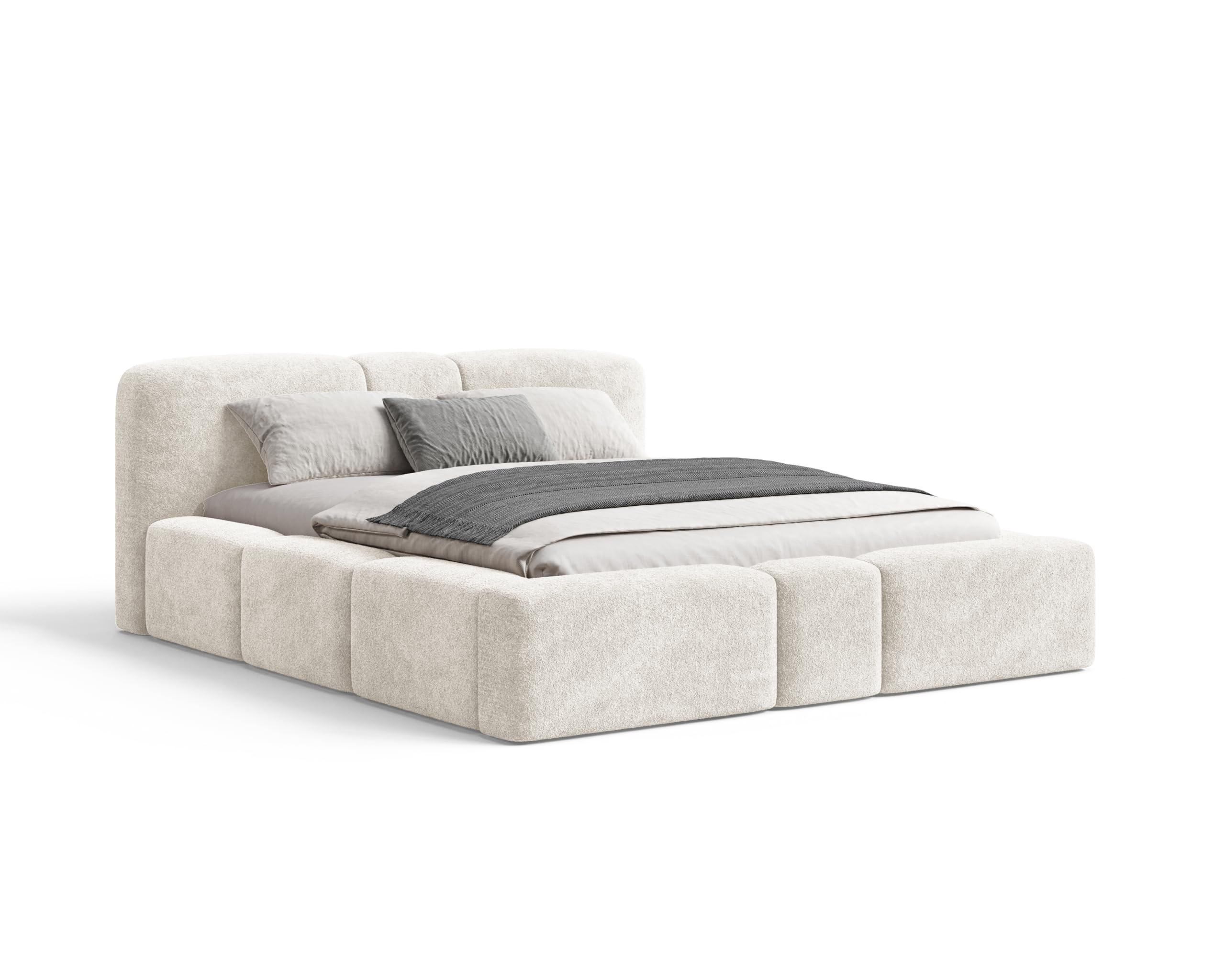POLSTERBETT Monte200x200 cm- Bettkasten und Stauraum - Doppelbett mit Stabilem Metallrahmen - Monte-Stoff- Beige - Beige, Holzwerkstoff (200/200cm) - Chilly