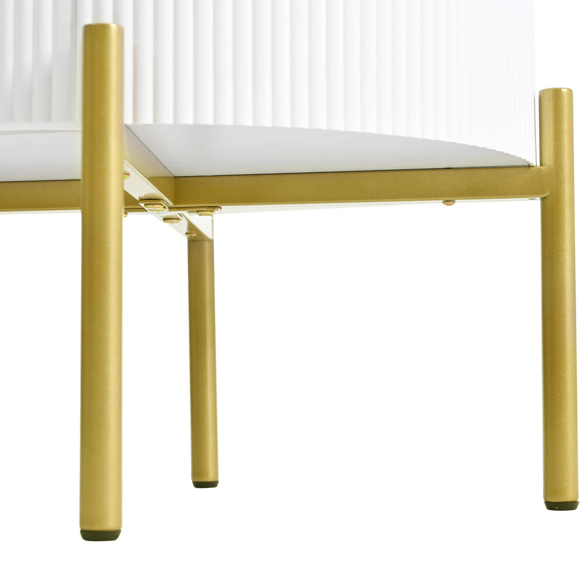 BEISTELLTISCH 50/51 cm Weiß aus MDF mit 2 Schubladen - Weiß, Holzwerkstoff (50/50/51cm) - OKMYHOME