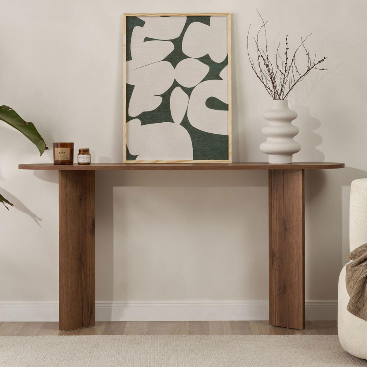 KONSOLENTISCH - Dunkles Holz - Nussbaumfarben, Holz (150/35/75cm) - Drawer