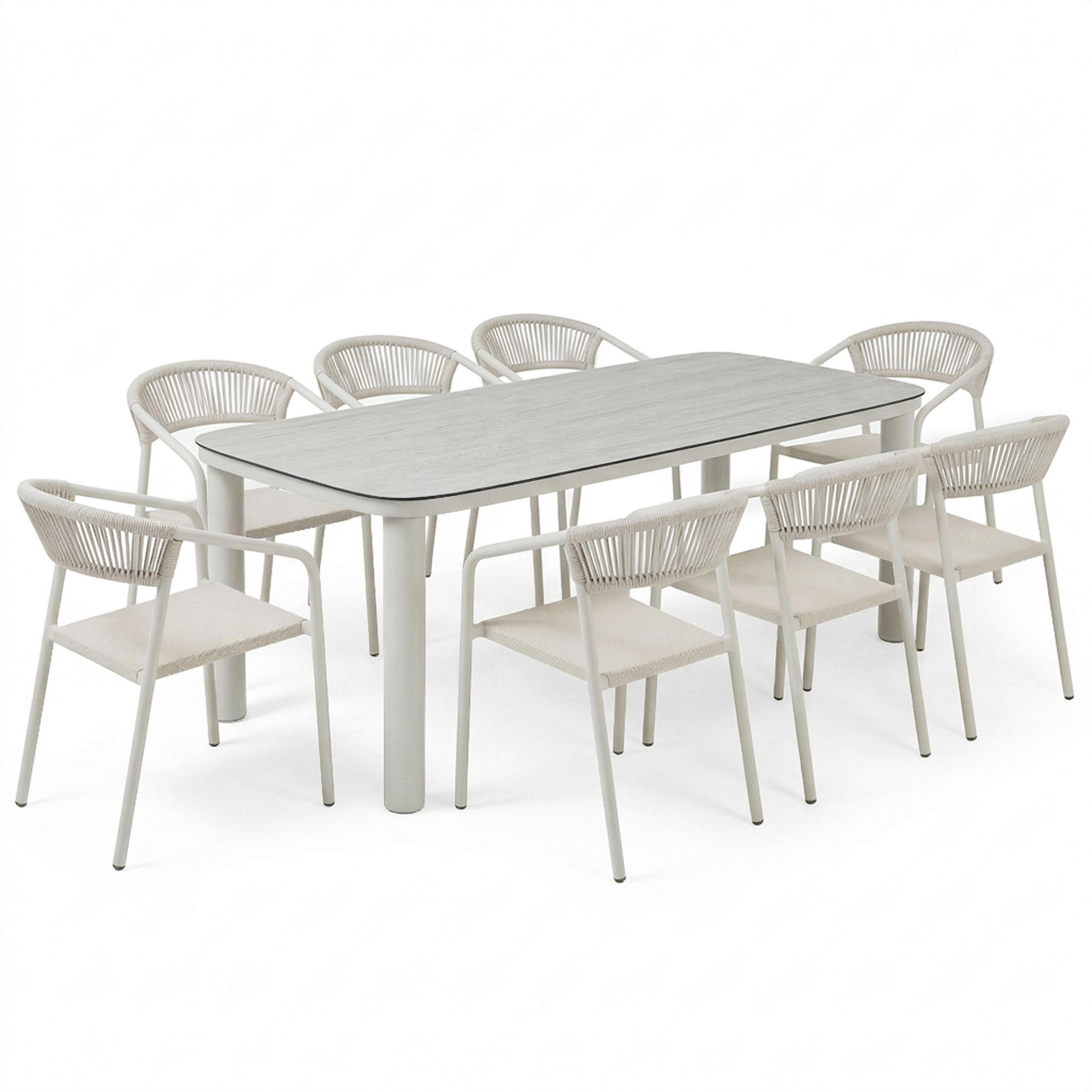 GARTENSET 9-tlg., Beige - Beige, Metall - Oviala