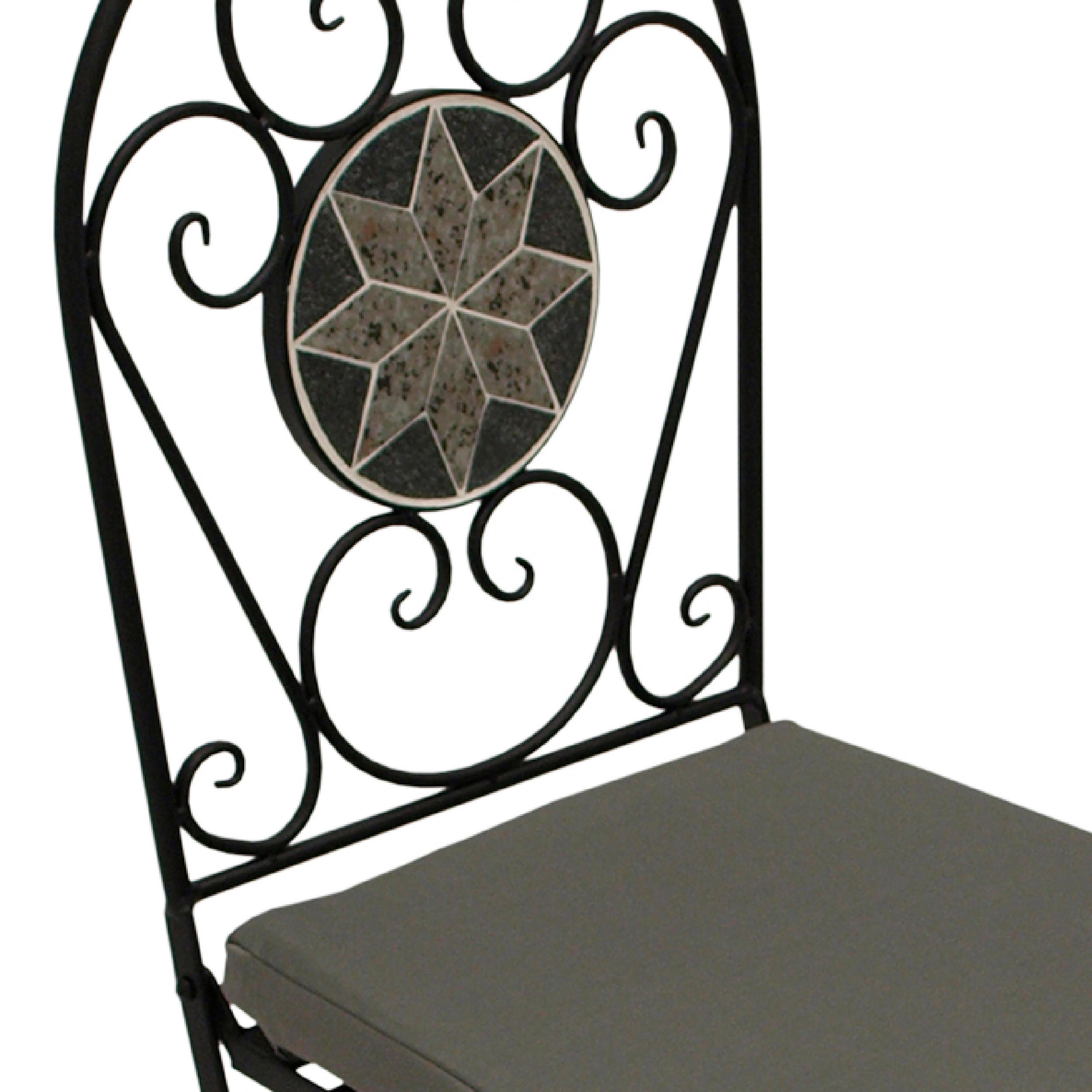 KLAPPSTUHL 2ER-SET Carlisle - schwarz pulverbeschichtetes Eisen - Grau, Metall (40/96/47cm) - TPFGarden