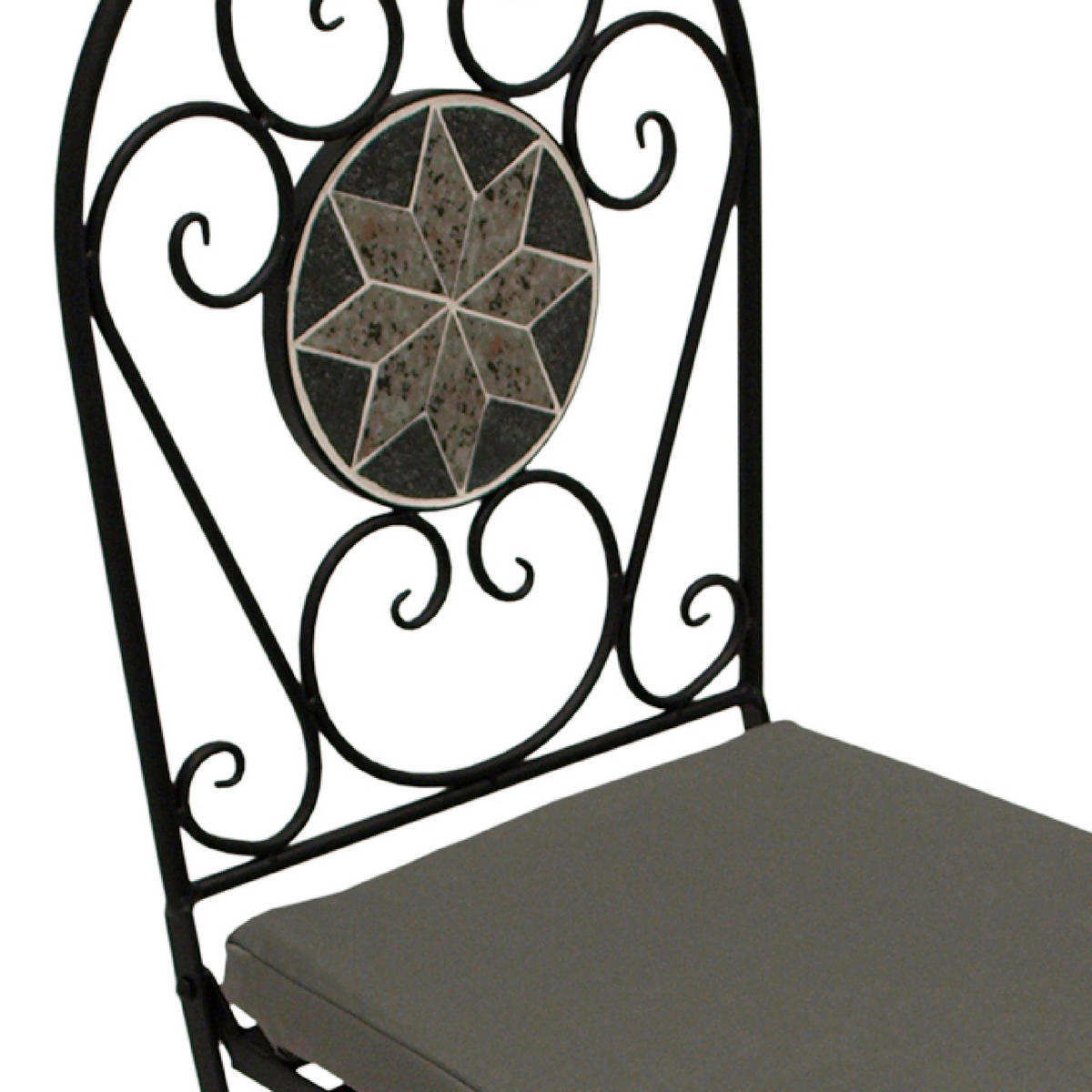 KLAPPSTUHL 2ER-SET Carlisle - schwarz pulverbeschichtetes Eisen - Grau, Metall (40/96/47cm) - TPFGarden
