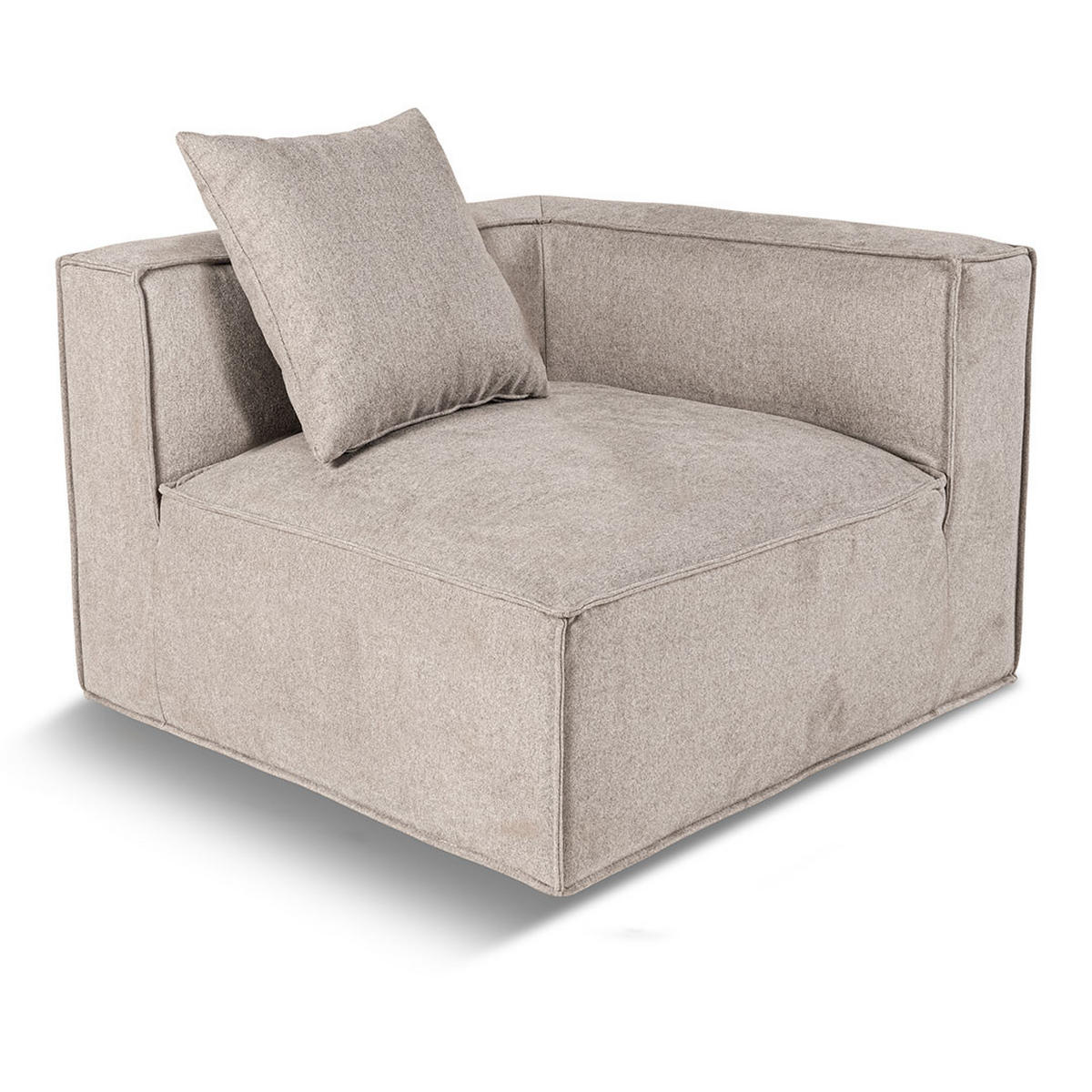 2-SITZER-SOFA Box Stoff Hellgrau - Hellgrau, Textil (184/65/92cm) - ebuy24
