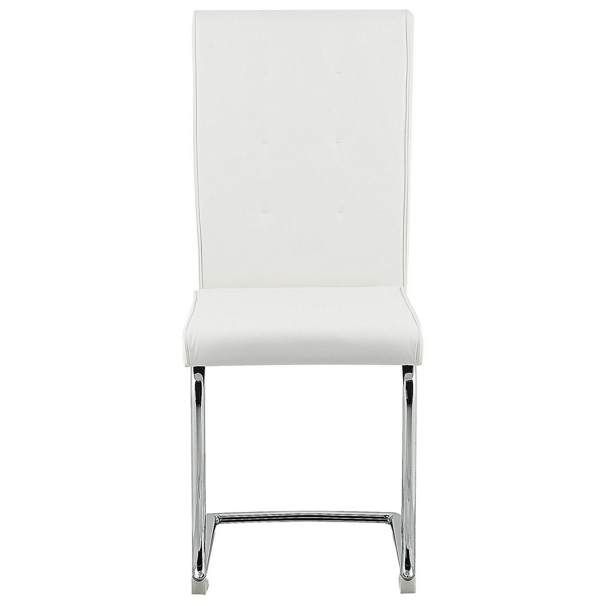 ESSZIMMERSTUHL 2er-Set Kunstleder Weiß Rovard - Weiß, Textil/Metall (42/101/52cm) - Beliani