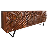 SIDEBOARD FLUID Akazie Braun 175cm - Schwarz/Braun, Holz/Metall (175/76/40cm) - riess-ambiente
