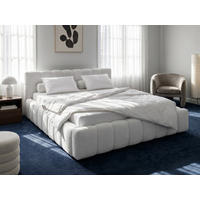 POLSTERBETT Celestia Hellgrau 180/200 cm Samt mit Bettkasten - Hellgrau, Textil/Metall (180/200cm) - wonello