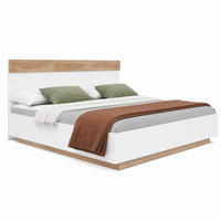 BETT in Schwebeoptik mit Lattenrost 140x200 cm Holz Weiß/Eiche - Weiß, Holz (140/200cm) - Meubliv