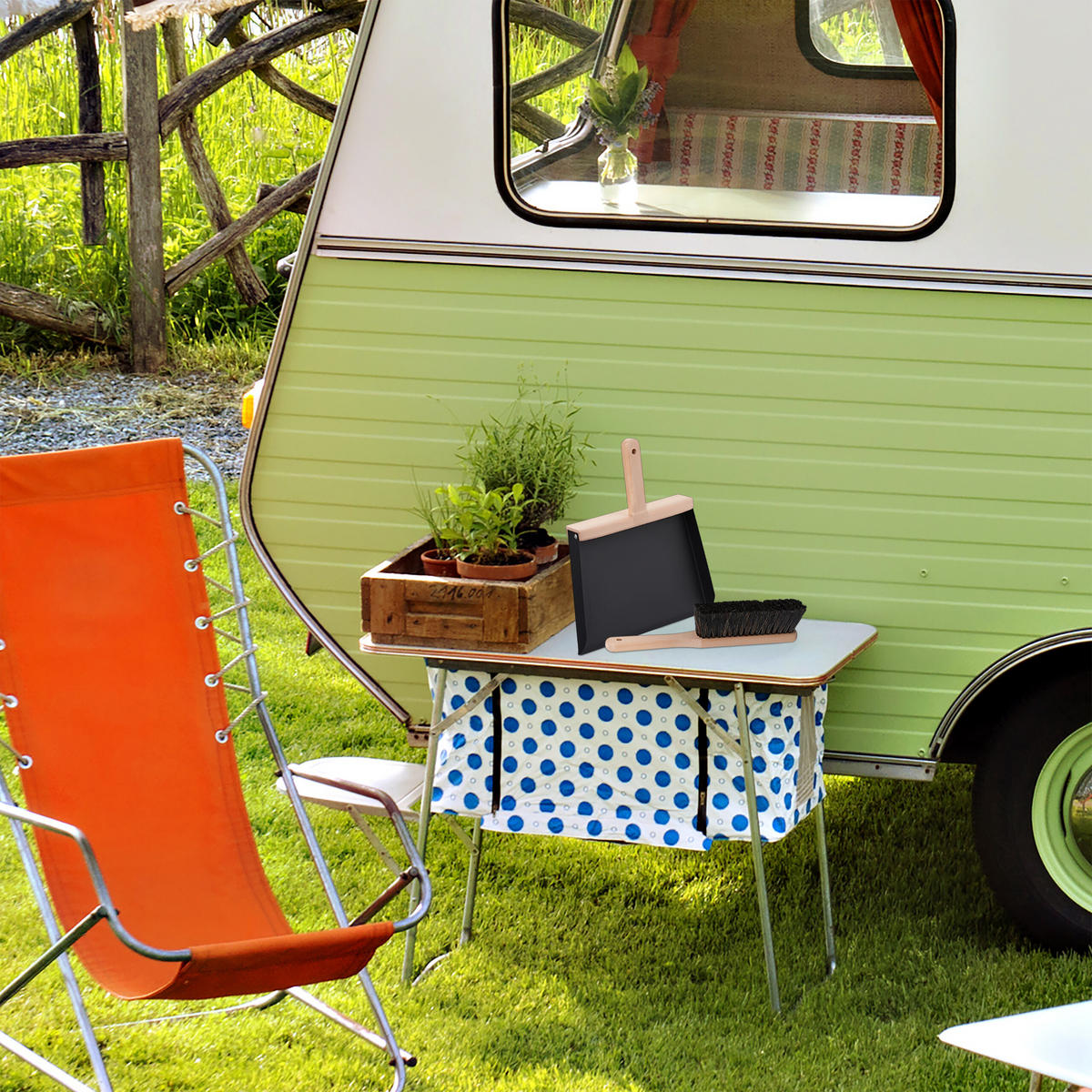 KEHRGARNITUR - Multicolor, Holz/Textil (24/6/31cm) - Relaxdays