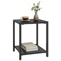 GARTENBEISTELLTISCH DE-14194 zweistufig, quadratisch Schwarz - Schwarz, Metall (45/45/54cm) - ComfortXL